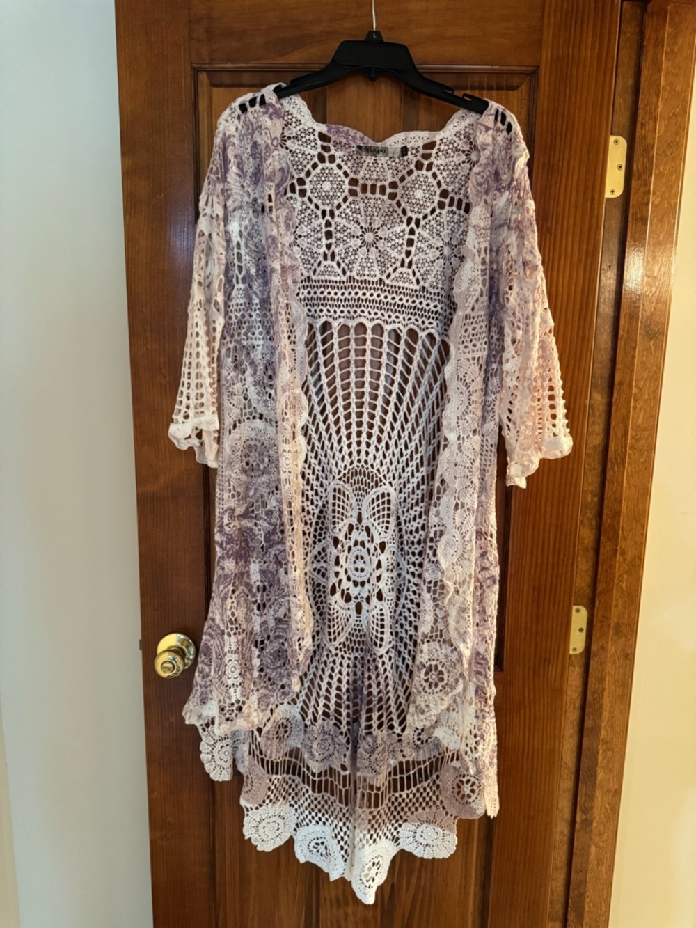 Origami Crochet Lace Duster – Boho Festival Beach Cover Up S/M